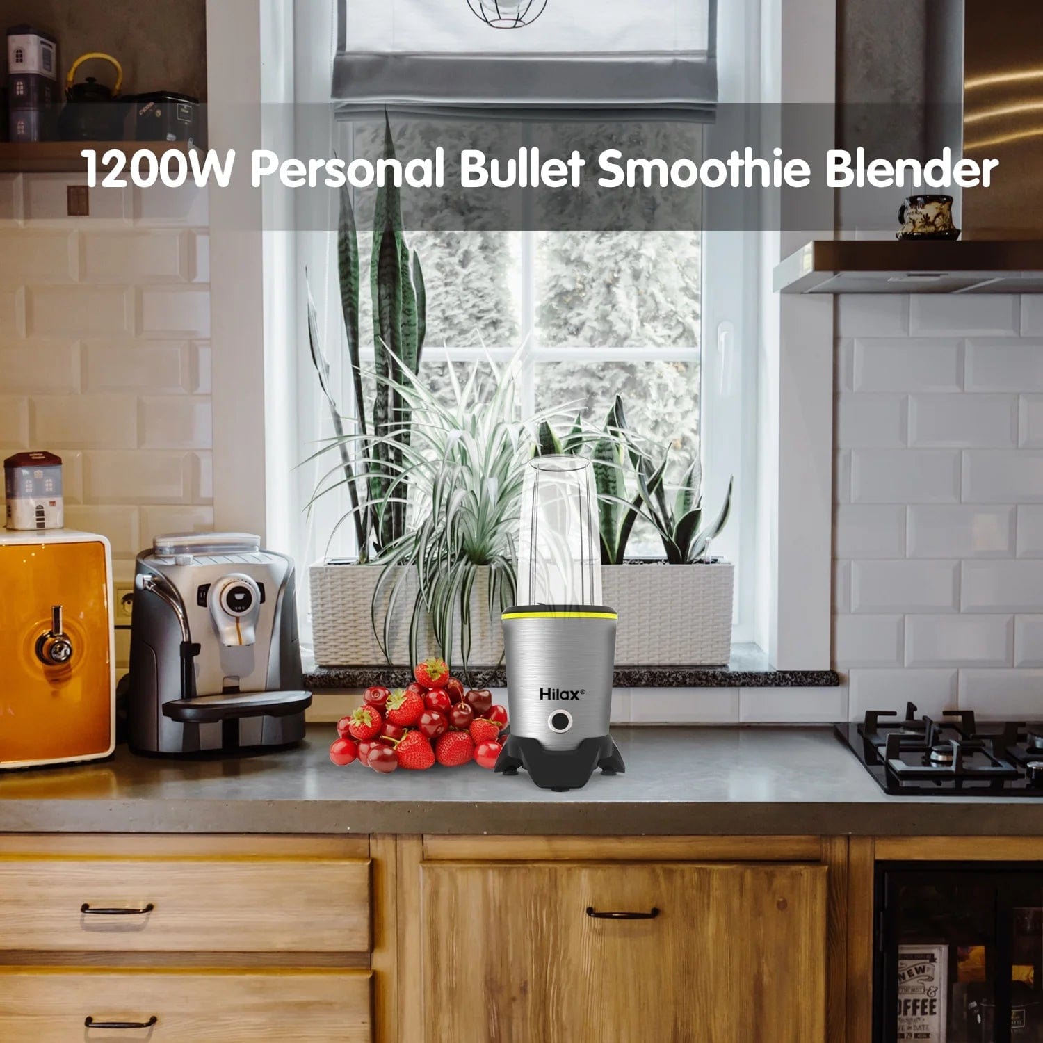 Personal Portable Blender for Shakes ,Smoothies,Food Prep, and Frozen Blending,Countertop Blender with 35Oz and 14Oz Bottles for Kitchen,1200W,Bpa Free(Sliver) Silver