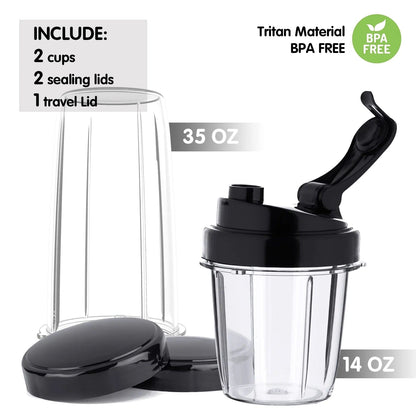 Personal Portable Blender for Shakes ,Smoothies,Food Prep, and Frozen Blending,Countertop Blender with 35Oz and 14Oz Bottles for Kitchen,1200W,Bpa Free(Sliver) Silver