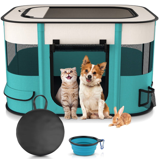 Pet Playpen, Foldable Portable Dog-Cat Plaype 32" X 23" X 21"