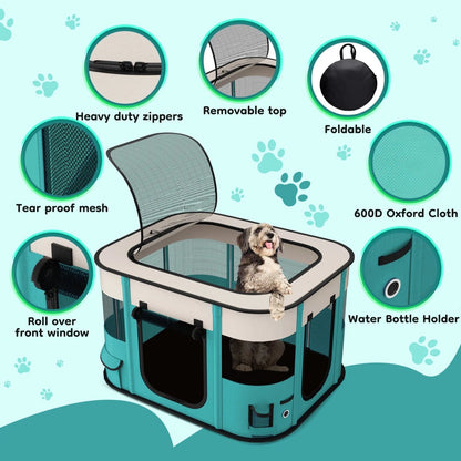 Pet Playpen, Foldable Portable Dog-Cat Plaype 32" X 23" X 21"