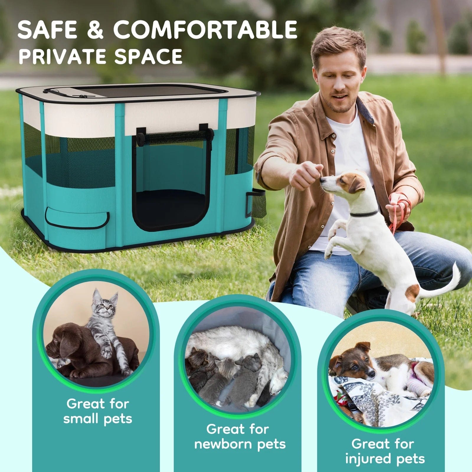 Pet Playpen, Foldable Portable Dog-Cat Plaype 32" X 23" X 21"