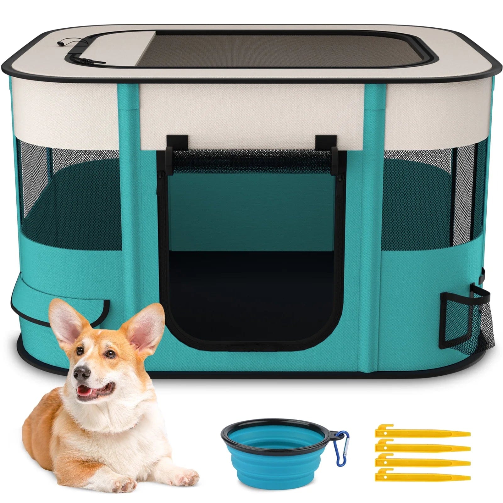 Pet Playpen, Foldable Portable Dog-Cat Plaype 32" X 23" X 21"