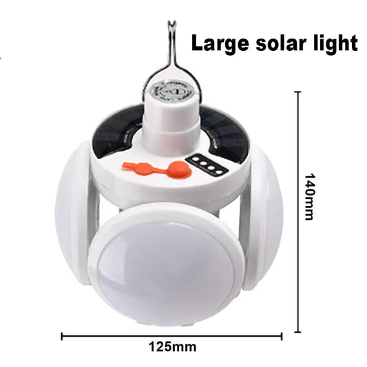 Portable Outdoor Solar Folding Light USB Rechargeable Remote Control LED Bulb Football Bulbs with Hanging Hook Emergency Lamps Large