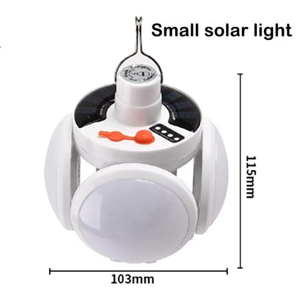 Portable Outdoor Solar Folding Light USB Rechargeable Remote Control LED Bulb Football Bulbs with Hanging Hook Emergency Lamps Small