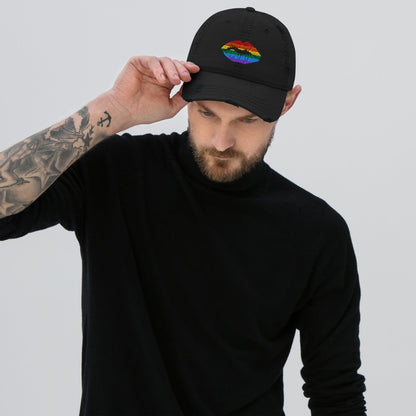 Pride Flag Colors Lips LGBTQ+ Pride Embroidered Hat