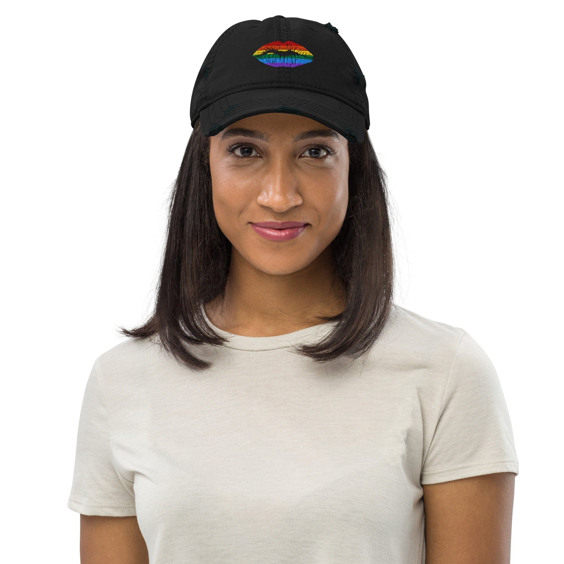 Pride Flag Colors Lips LGBTQ+ Pride Embroidered Hat