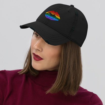 Pride Flag Colors Lips LGBTQ+ Pride Embroidered Hat