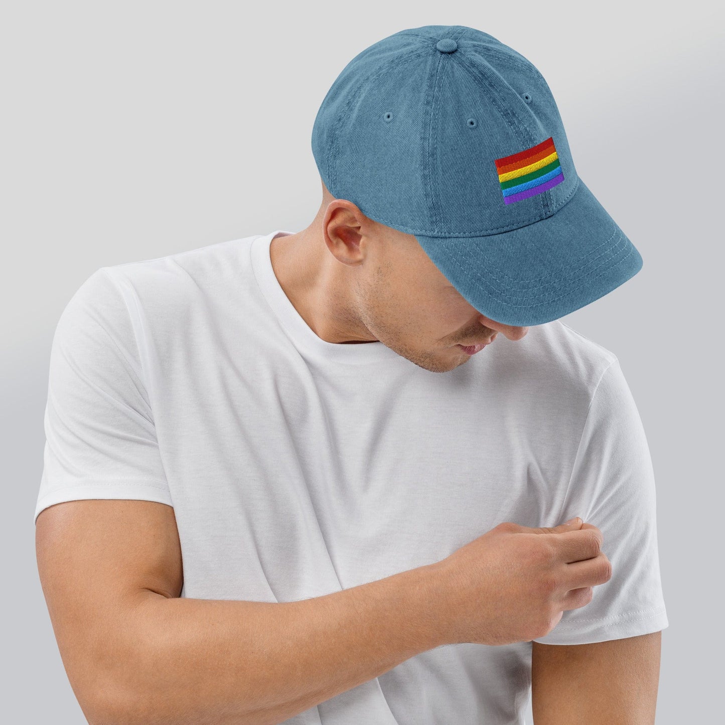 Pride Flag Embroidered Denim Hats