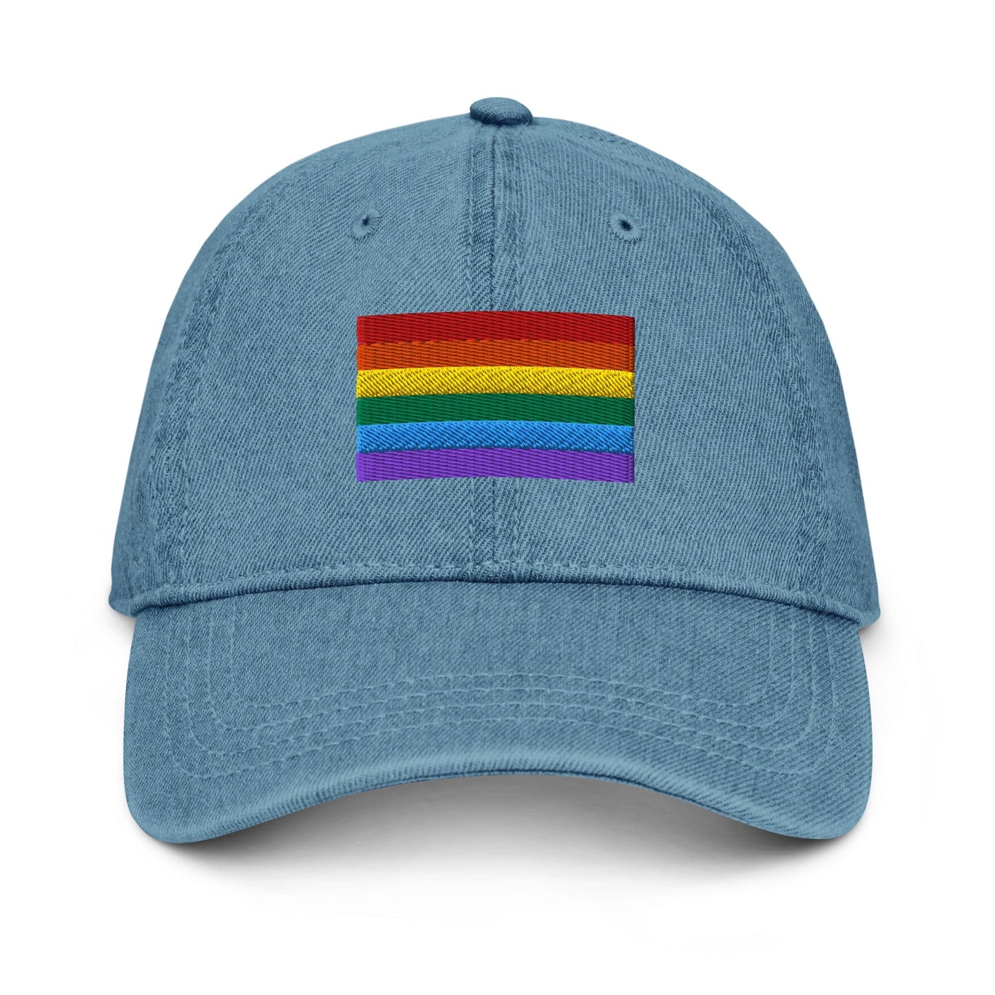 Pride Flag Embroidered Denim Hats Blue