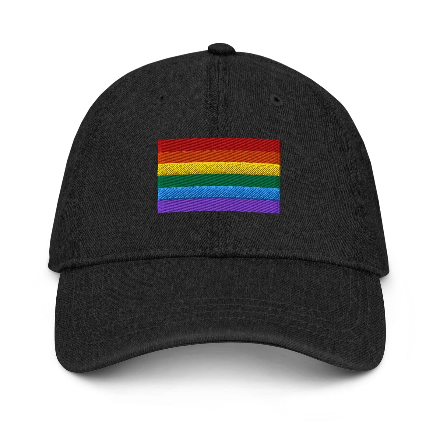 Pride Flag Embroidered Denim Hats Black