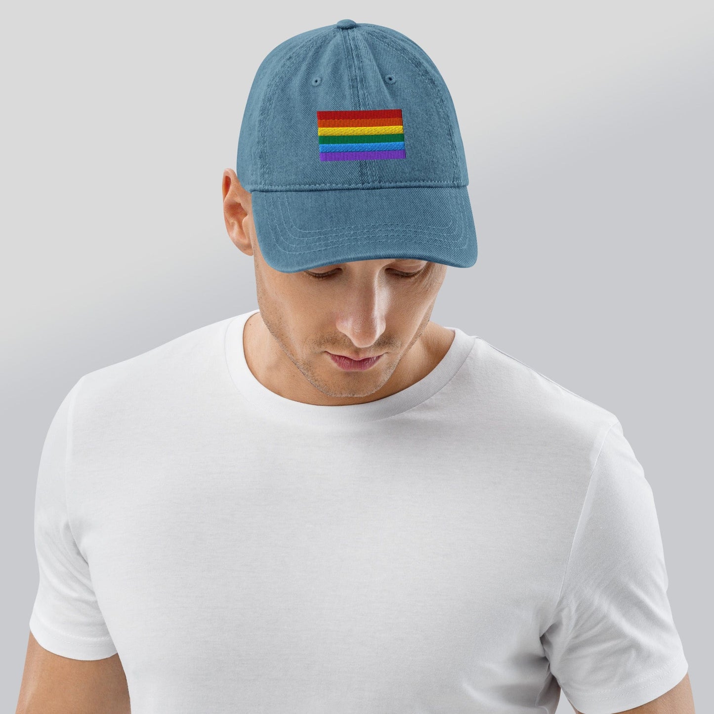 Pride Flag Embroidered Denim Hats