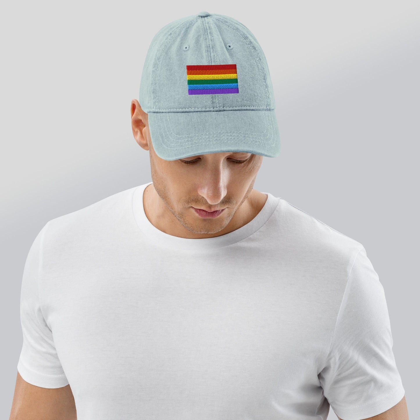 Pride Flag Embroidered Denim Hats