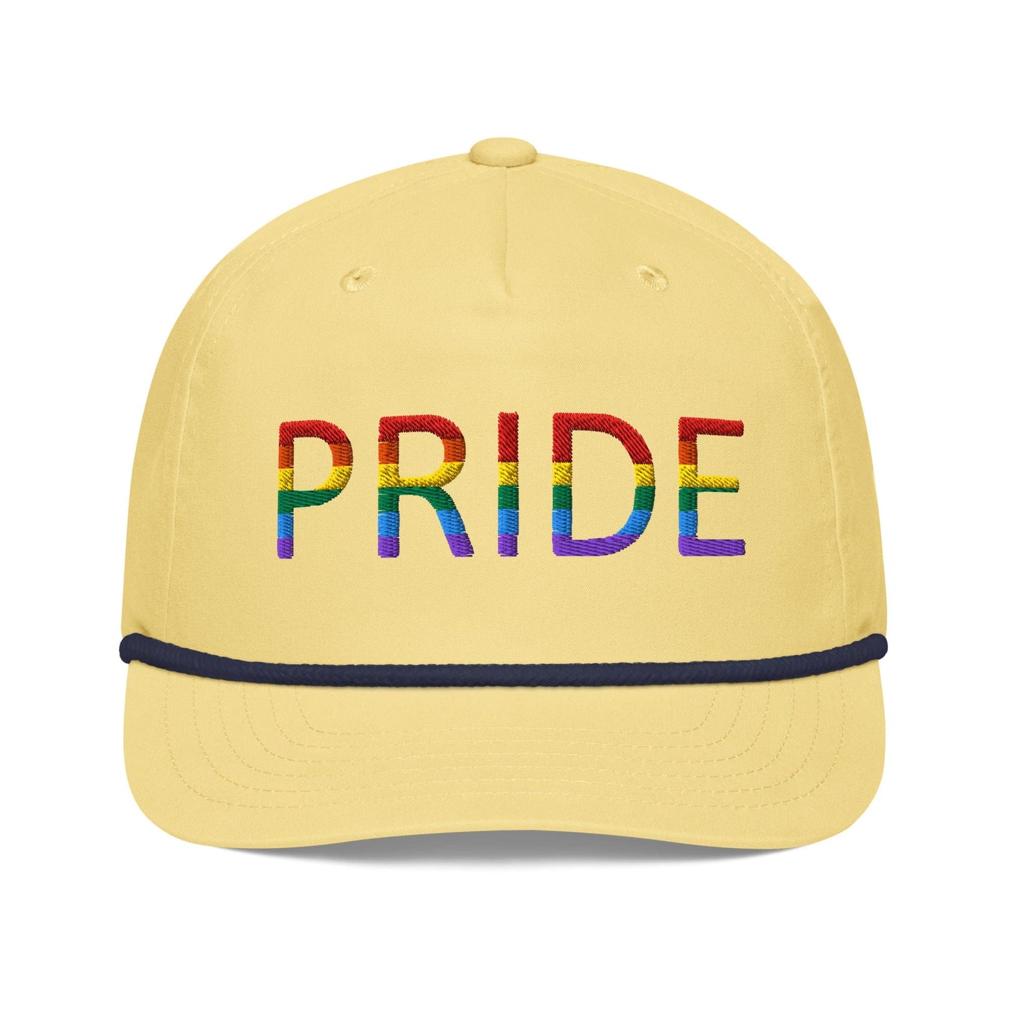 Pride flag Embroidered Golf rope Cap Yellow/Navy