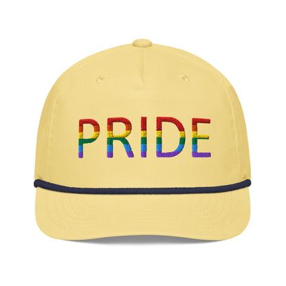 Pride flag Embroidered Golf rope Cap Yellow/Navy