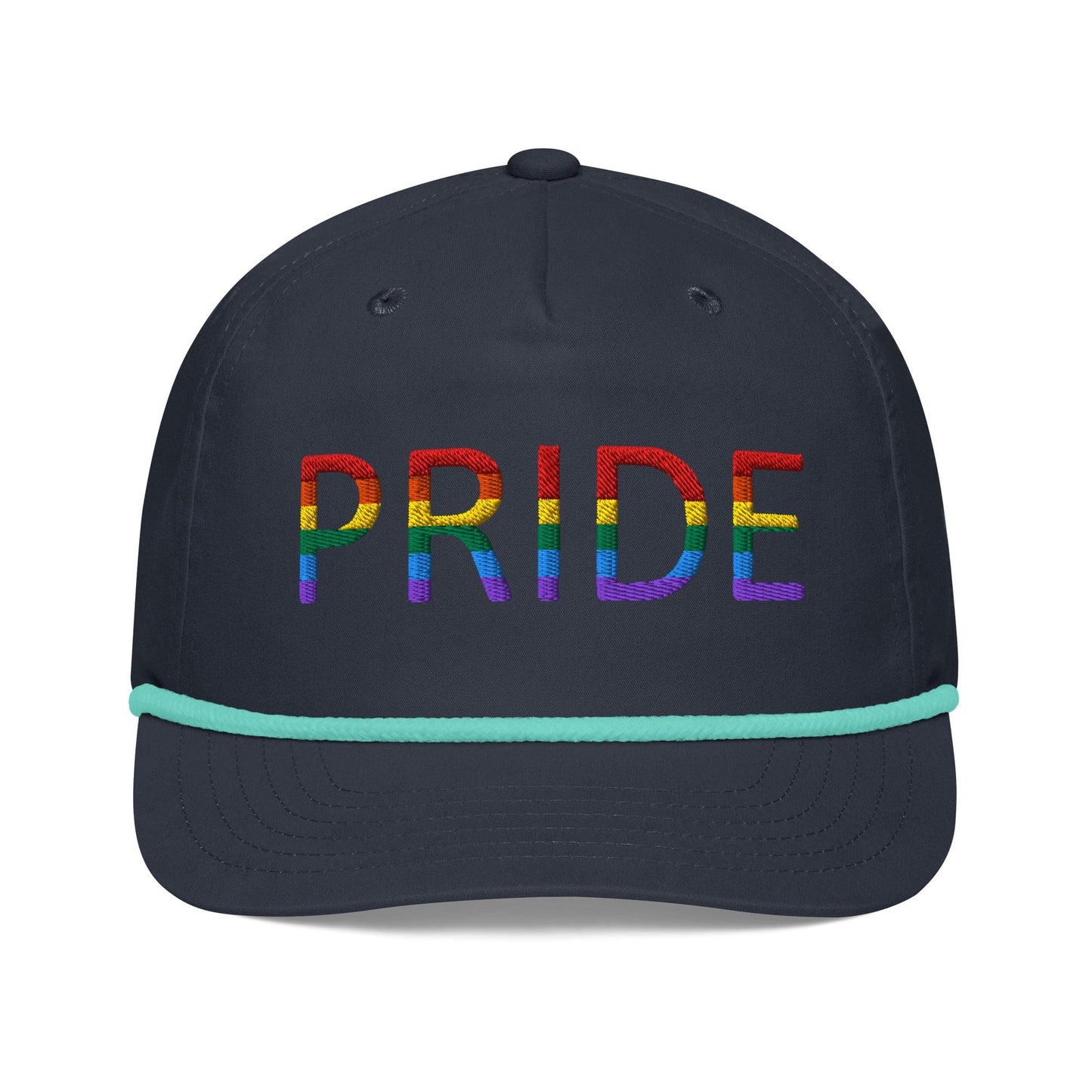 Pride flag Embroidered Golf rope Cap Navy/Mint