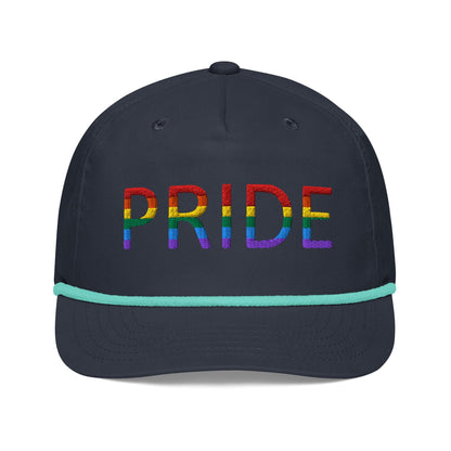 Pride flag Embroidered Golf rope Cap Navy/Mint