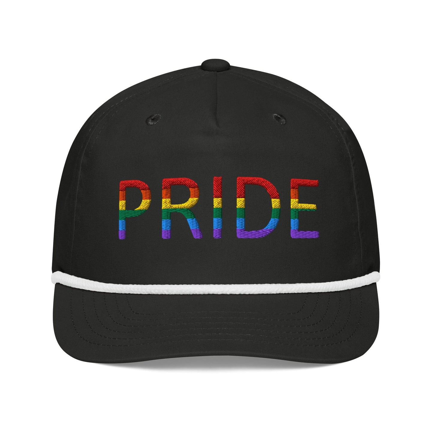 Pride flag Embroidered Golf rope Cap Black/White