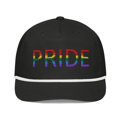 Pride flag Embroidered Golf rope Cap Black/White