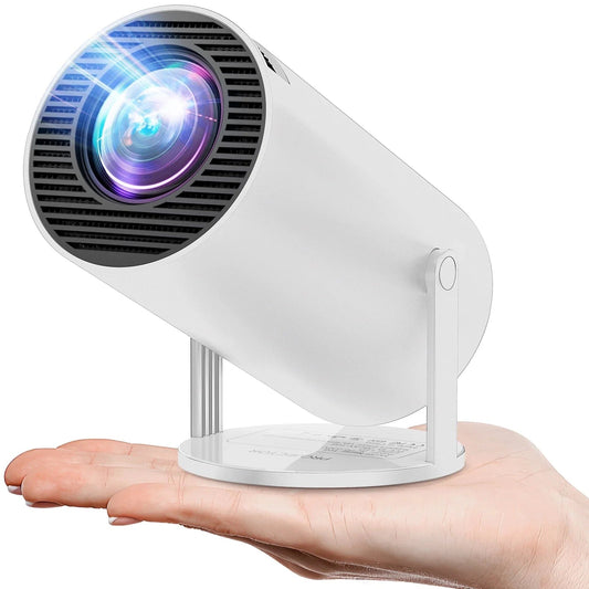 Projector 4K 1080P Support, Mini Projector Smart for Movie Projection Compatible with Phone- White White