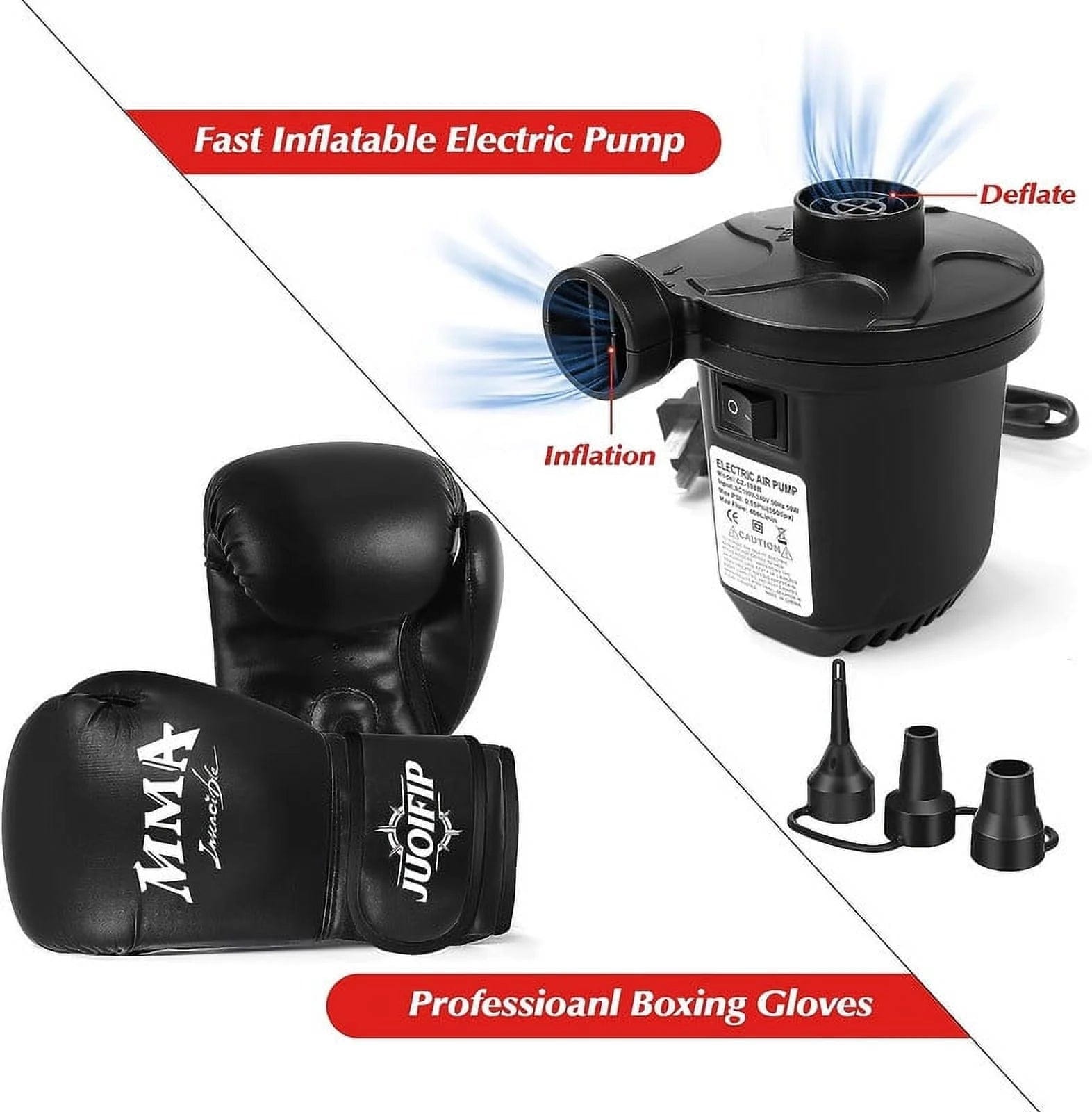 Punching Bag with Stand Adult 70”- Freestanding Heavy Boxing Punching Bag with Boxing Gloves and Electric Air Pump, Women Men Stand Kickboxing Bags for Training MMA Muay Thai Fitness Beginners Red