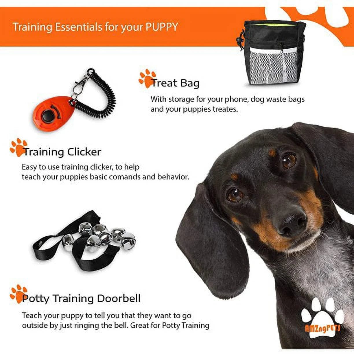 Puppy Starter Kit, Dog Toys, Dog Bed Blankets, Puppy Dog Grooming Tool, Training, Toys, Training Bells Dog Leashes Accessories for Dogs Gift for New Puppies Orange 23 Pieces Orange