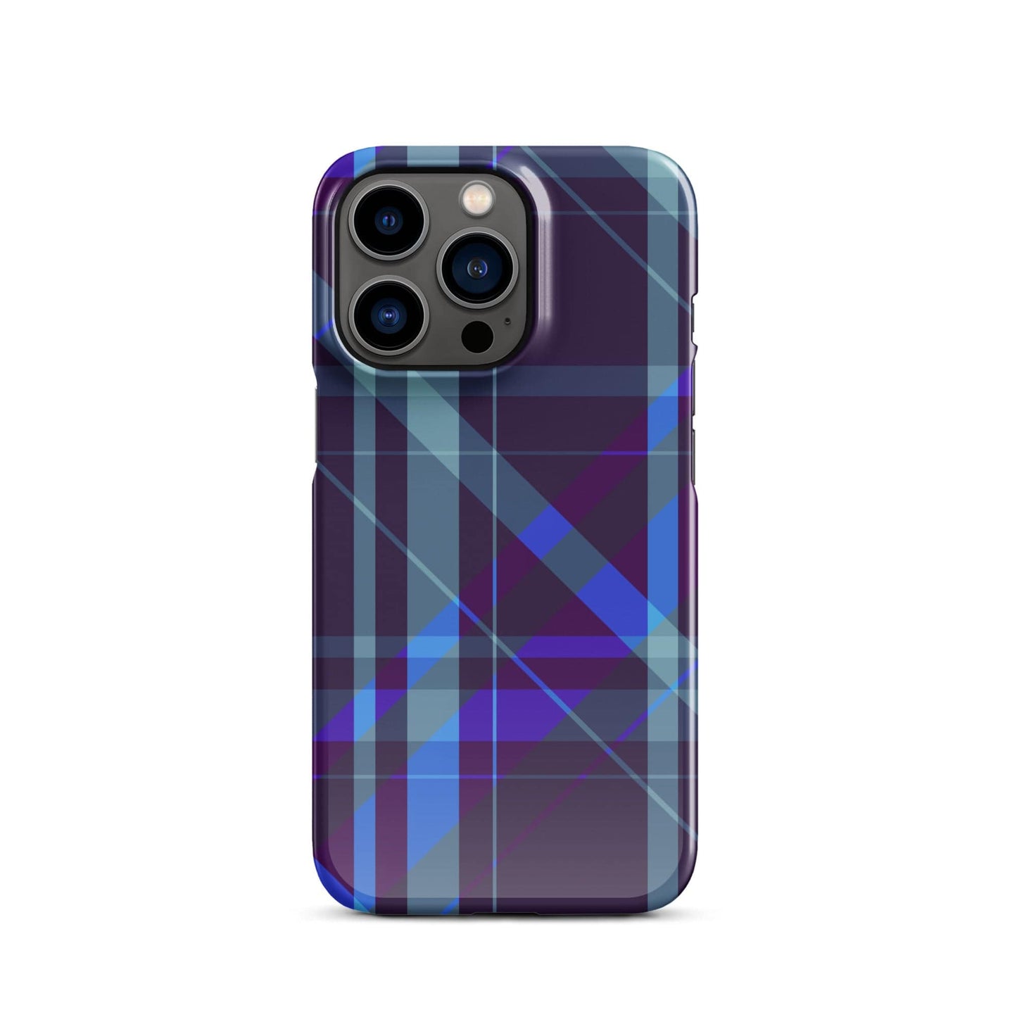 Purple Blue Plaid pattern Snap case for iPhone® iPhone 13 Pro