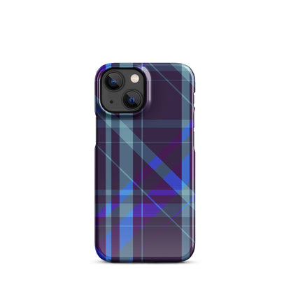 Purple Blue Plaid pattern Snap case for iPhone® iPhone 13 Mini