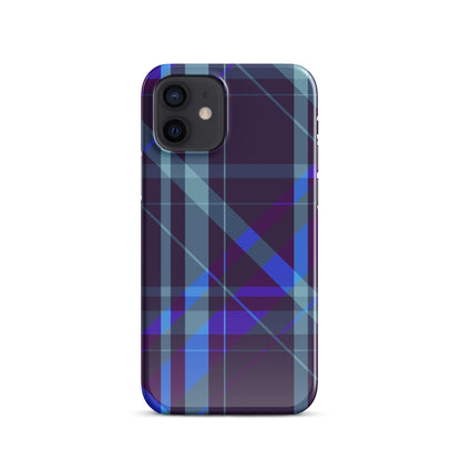 Purple Blue Plaid pattern Snap case for iPhone® iPhone 12