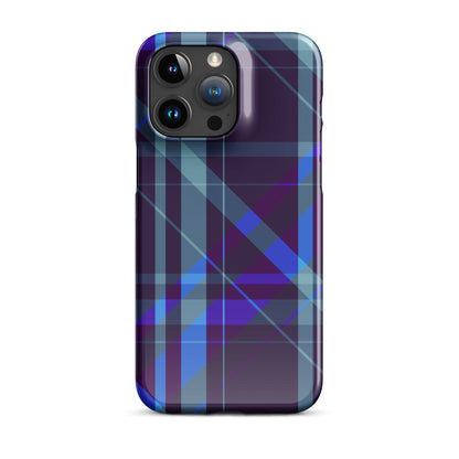 Purple Blue Plaid pattern Snap case for iPhone® iPhone 15 Pro Max