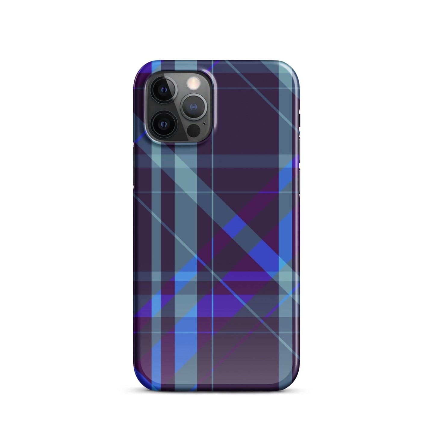 Purple Blue Plaid pattern Snap case for iPhone® iPhone 12 Pro