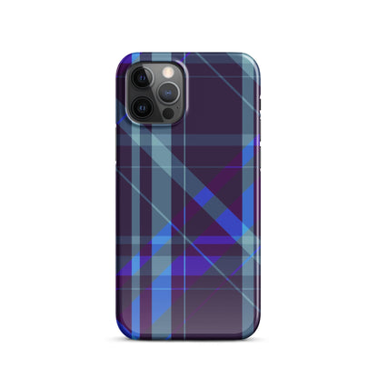 Purple Blue Plaid pattern Snap case for iPhone® iPhone 12 Pro