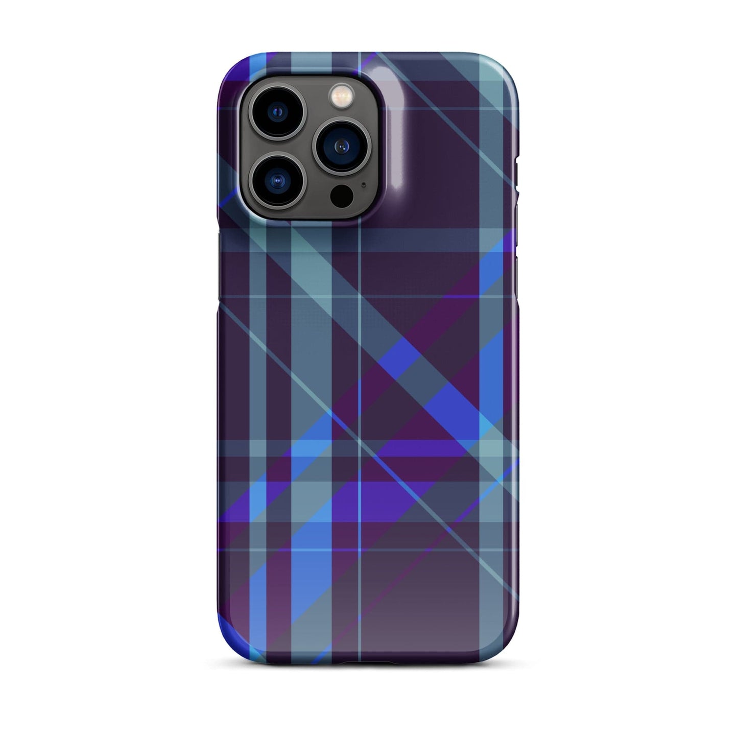 Purple Blue Plaid pattern Snap case for iPhone® iPhone 14 Pro Max