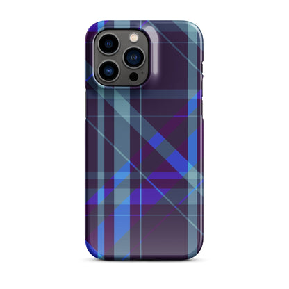 Purple Blue Plaid pattern Snap case for iPhone® iPhone 14 Pro Max