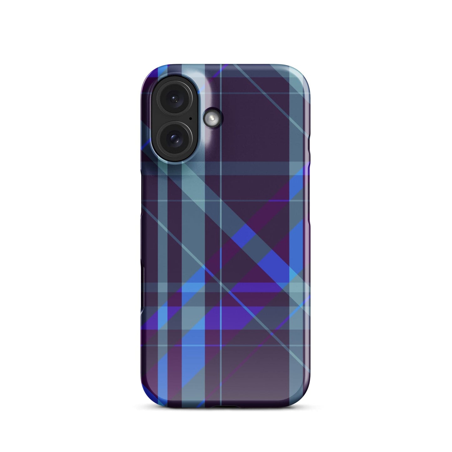 Purple Blue Plaid pattern Snap case for iPhone® iPhone 16