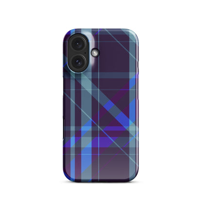 Purple Blue Plaid pattern Snap case for iPhone® iPhone 16