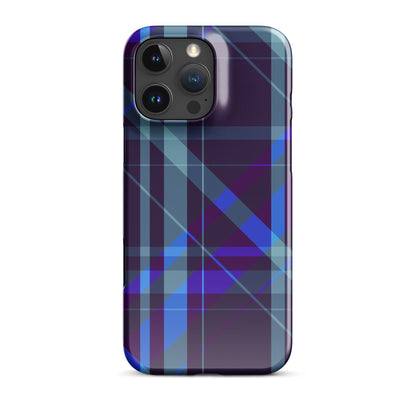 Purple Blue Plaid pattern Snap case for iPhone® iPhone 16 Pro Max