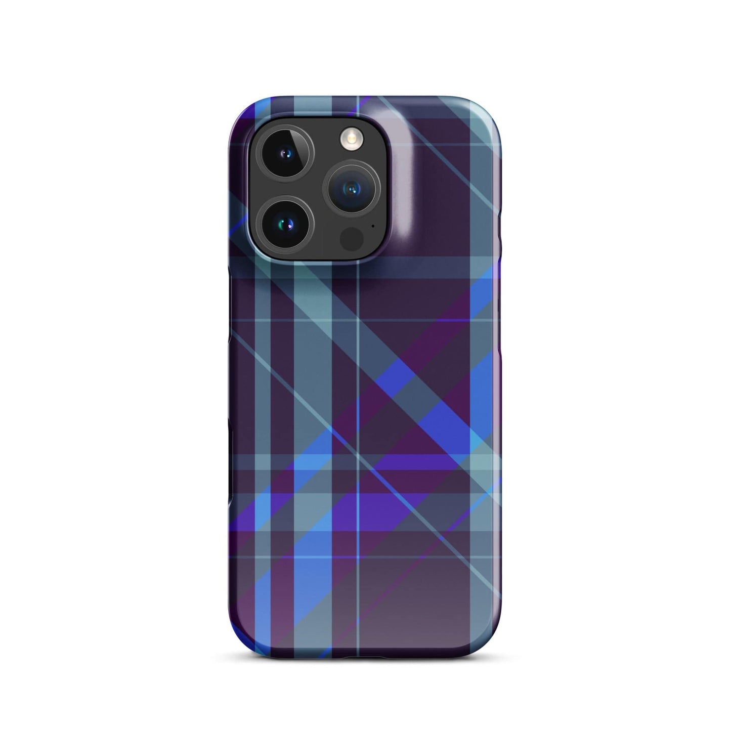 Purple Blue Plaid pattern Snap case for iPhone® iPhone 16 Pro