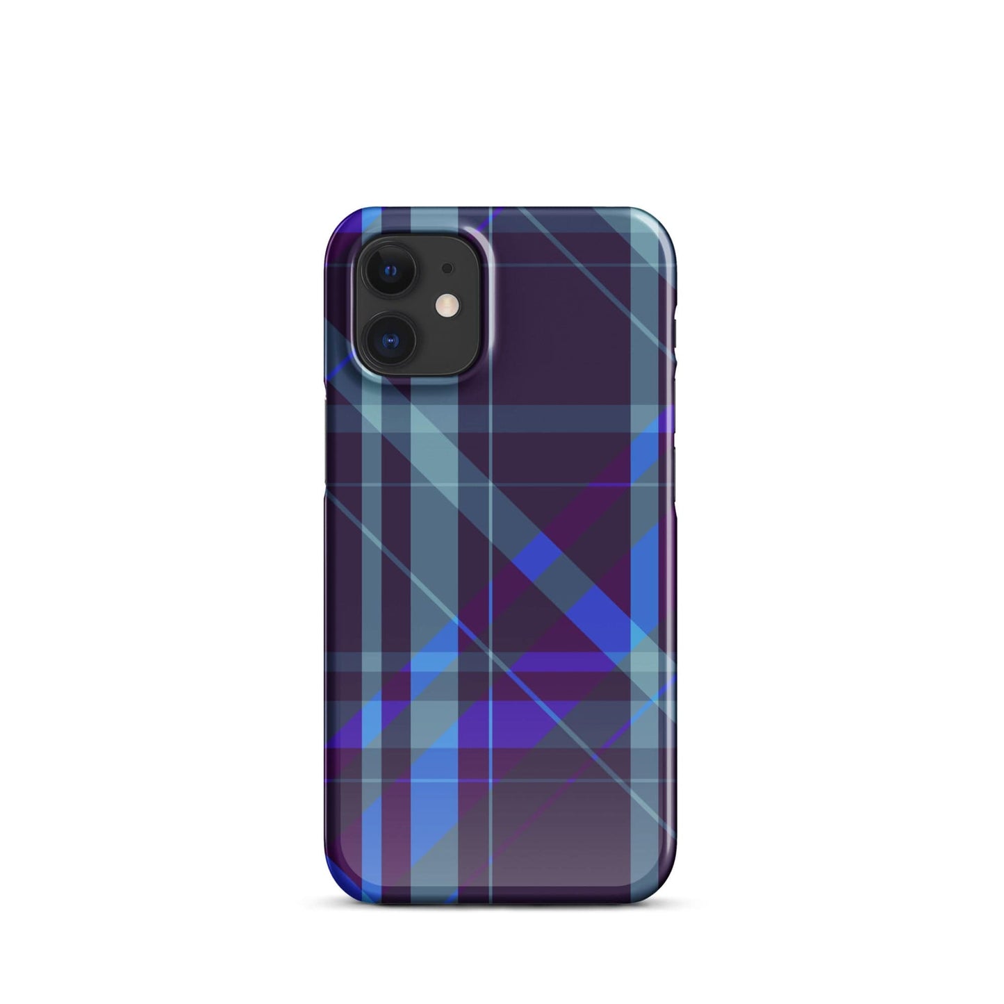 Purple Blue Plaid pattern Snap case for iPhone® iPhone 12 Mini