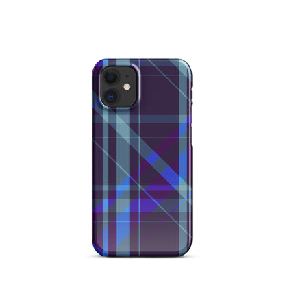 Purple Blue Plaid pattern Snap case for iPhone® iPhone 12 Mini