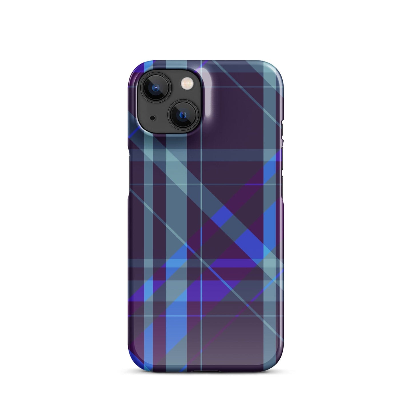 Purple Blue Plaid pattern Snap case for iPhone® iPhone 14