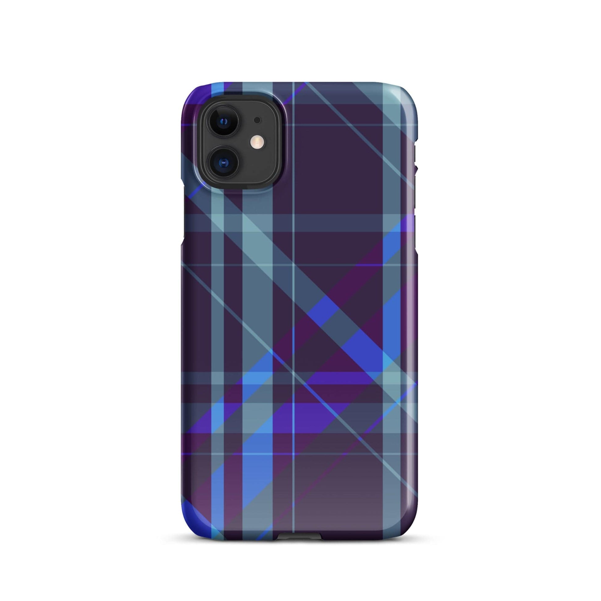 Purple Blue Plaid pattern Snap case for iPhone® iPhone 11