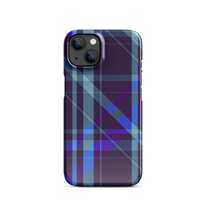 Purple Blue Plaid pattern Snap case for iPhone® iPhone 13