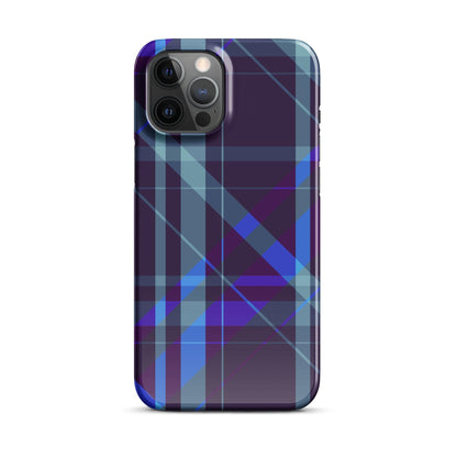 Purple Blue Plaid pattern Snap case for iPhone® iPhone 12 Pro Max