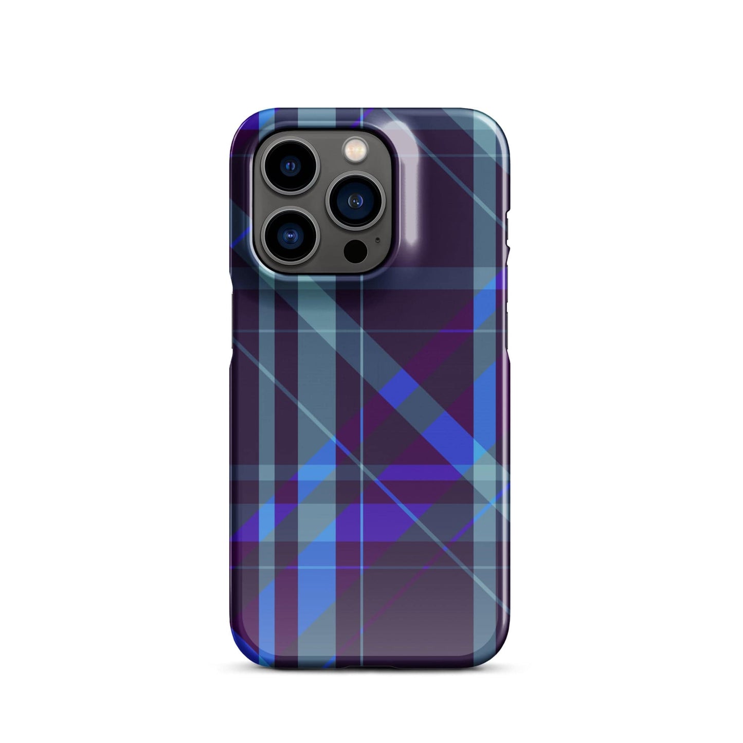 Purple Blue Plaid pattern Snap case for iPhone® iPhone 14 Pro