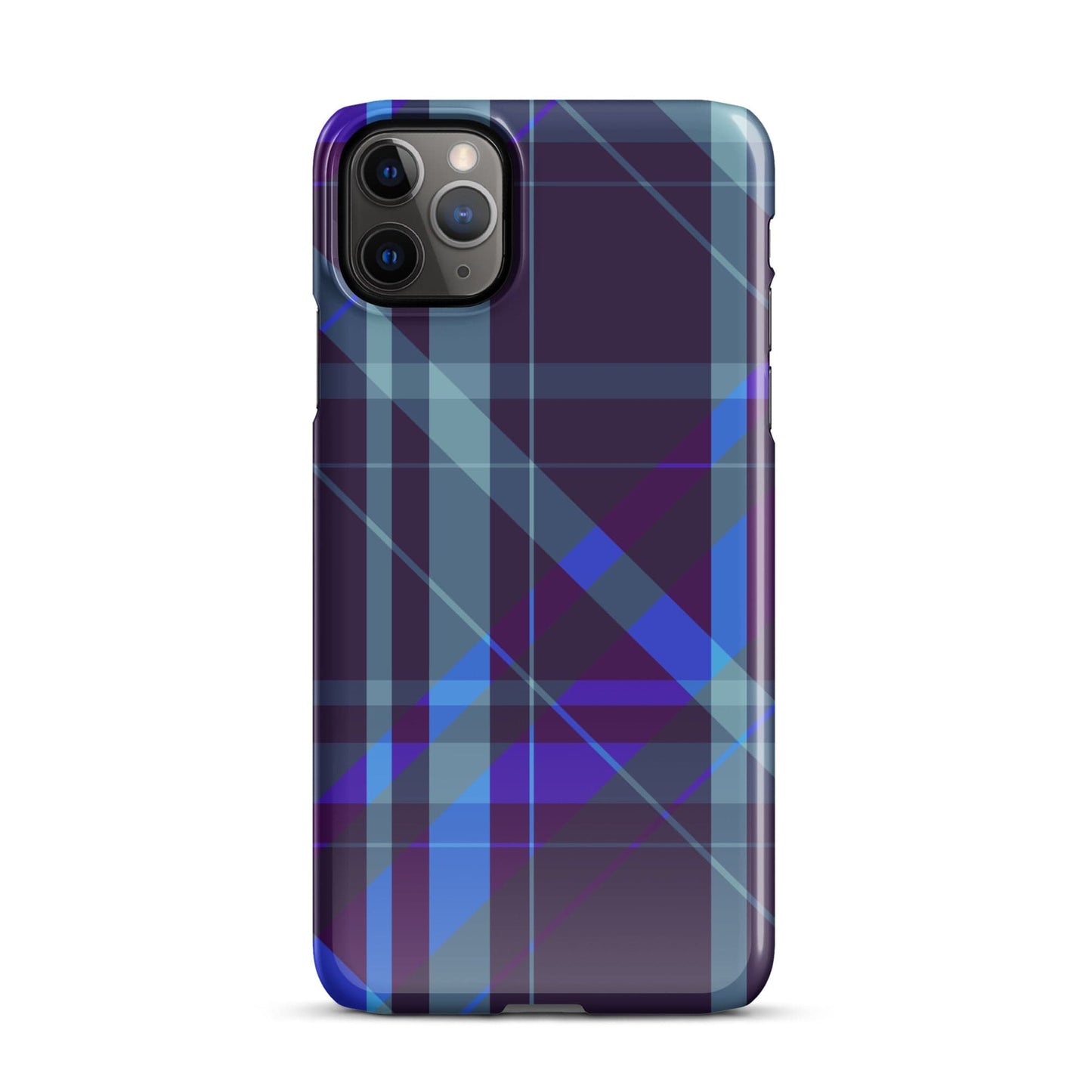 Purple Blue Plaid pattern Snap case for iPhone® iPhone 11 Pro Max