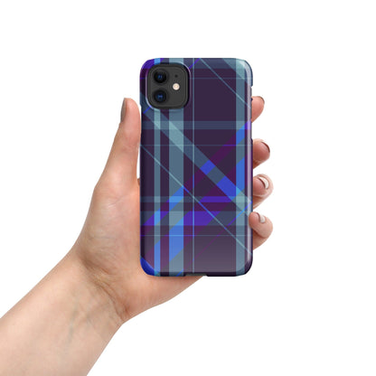 Purple Blue Plaid pattern Snap case for iPhone®