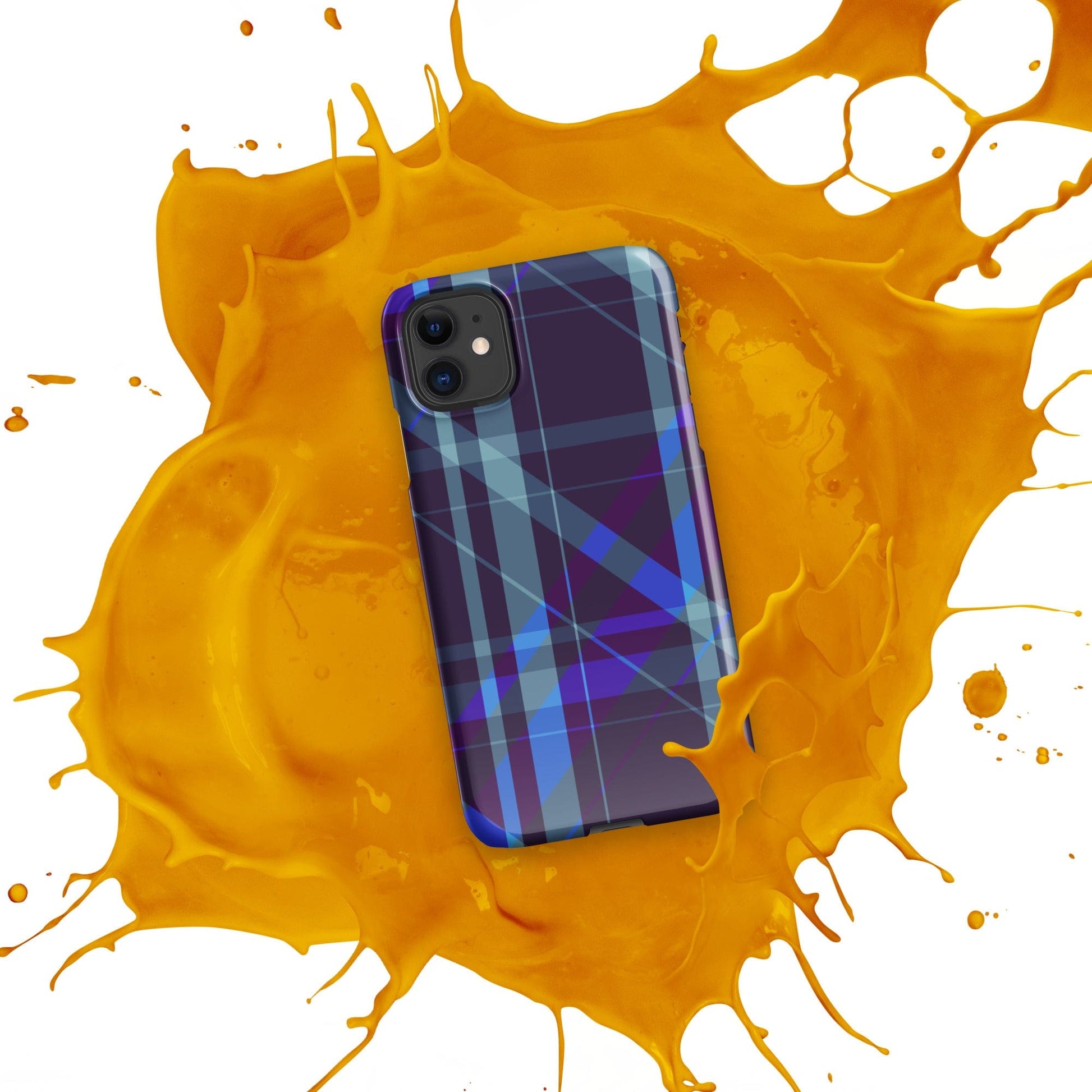 Purple Blue Plaid pattern Snap case for iPhone®