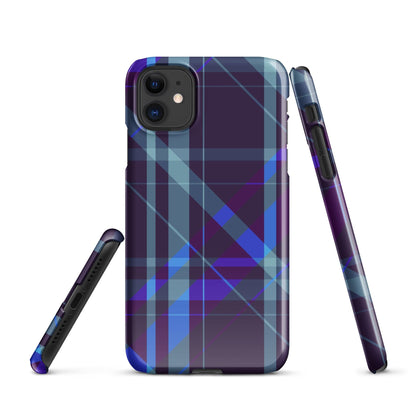 Purple Blue Plaid pattern Snap case for iPhone®