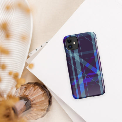 Purple Blue Plaid pattern Snap case for iPhone®