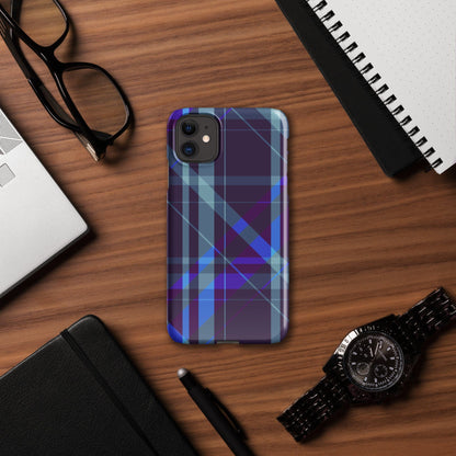 Purple Blue Plaid pattern Snap case for iPhone®